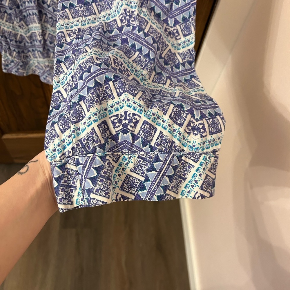 Victoria’s Secret Blue Purple and White Patterned Drawstring Pajama Pants XS - Picture 6 of 8